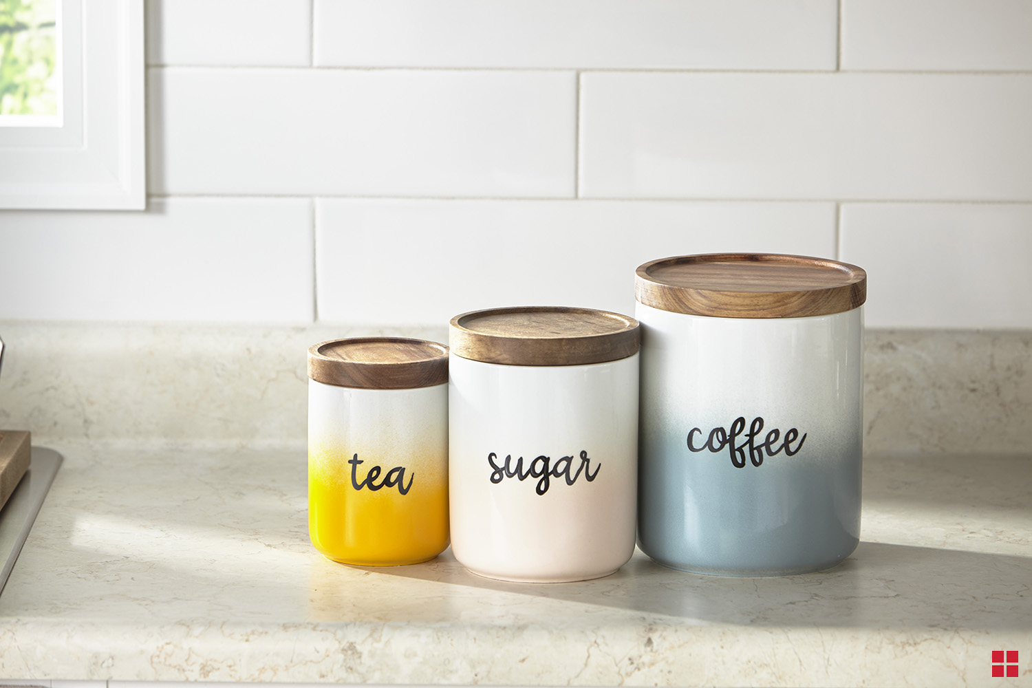 Personalized White Enamel Kitchen Canisters