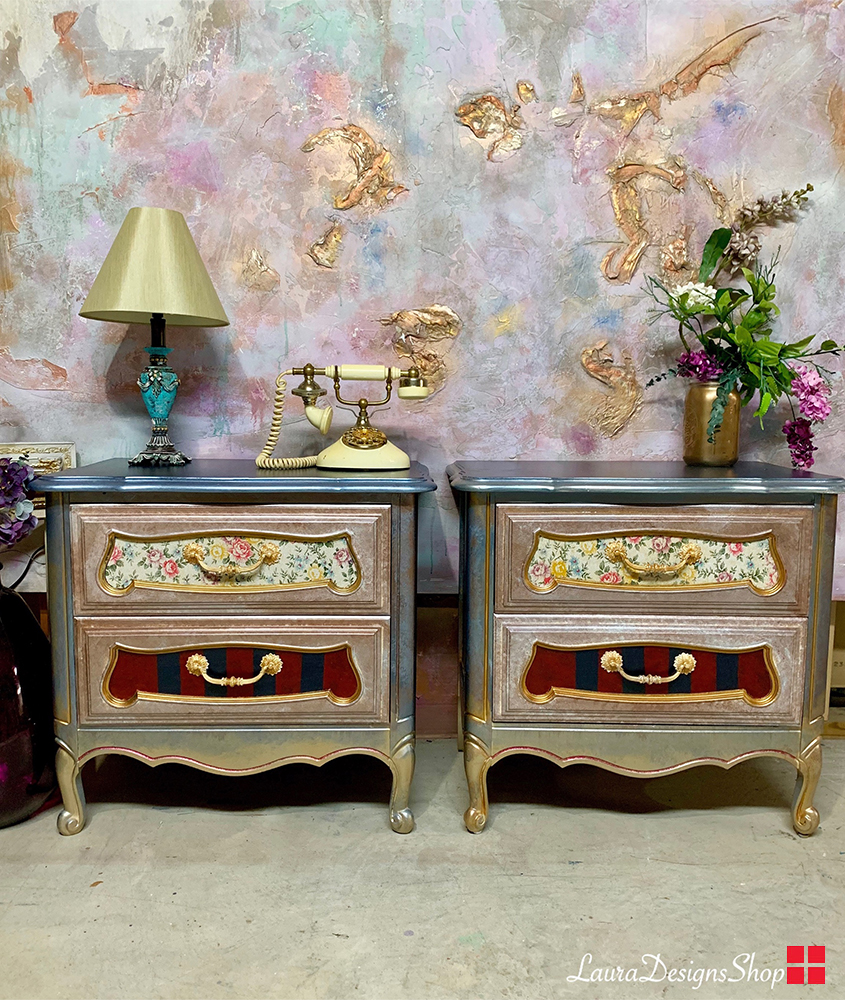 Hand Painted Nightstand Tables