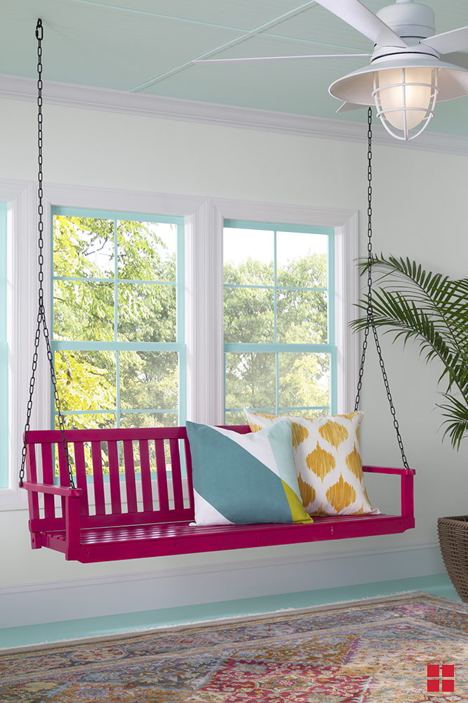 Magenta Spray Paint Porch Swing