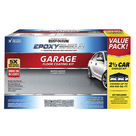 3 gal. Gray Gloss 2-Part 600 sq.ft. Epoxy Kit Interior Industrial Concrete  Basement & Garage Epoxy Floor Paint Kit