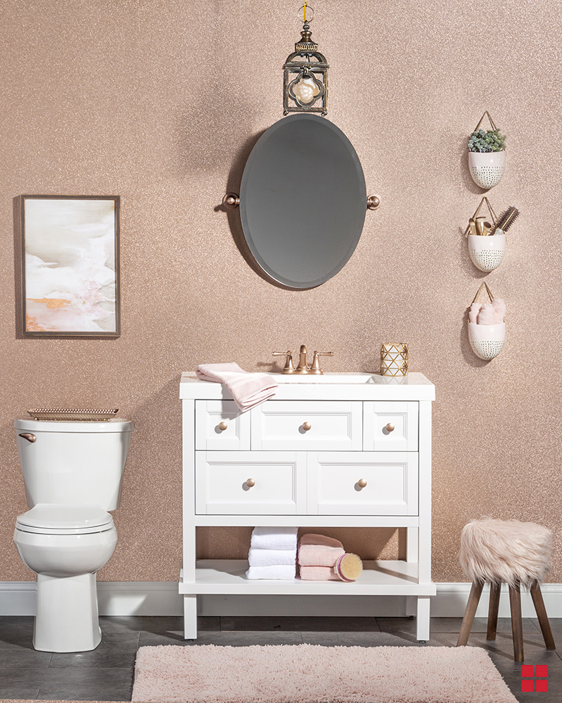 Update Your Bathroom Walls With Glitter