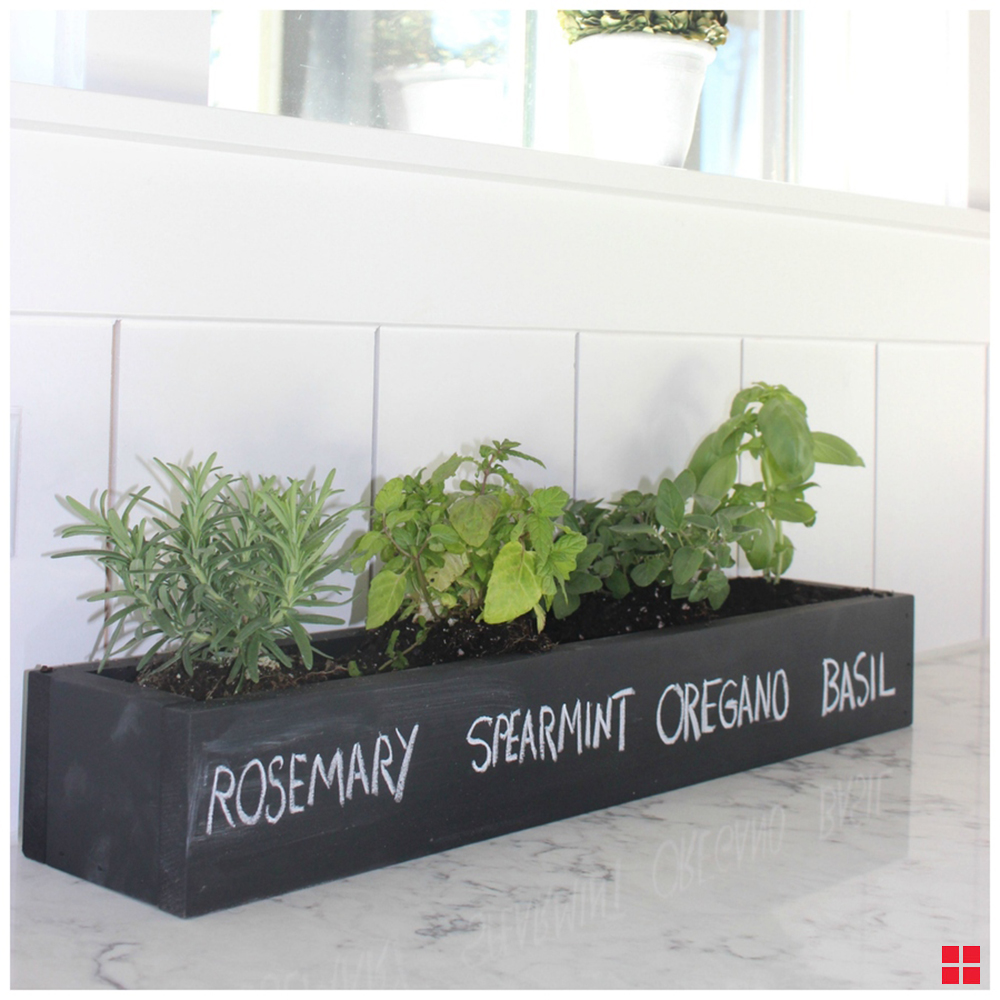Wood Herb Planter With Chalkboard Spray Paint