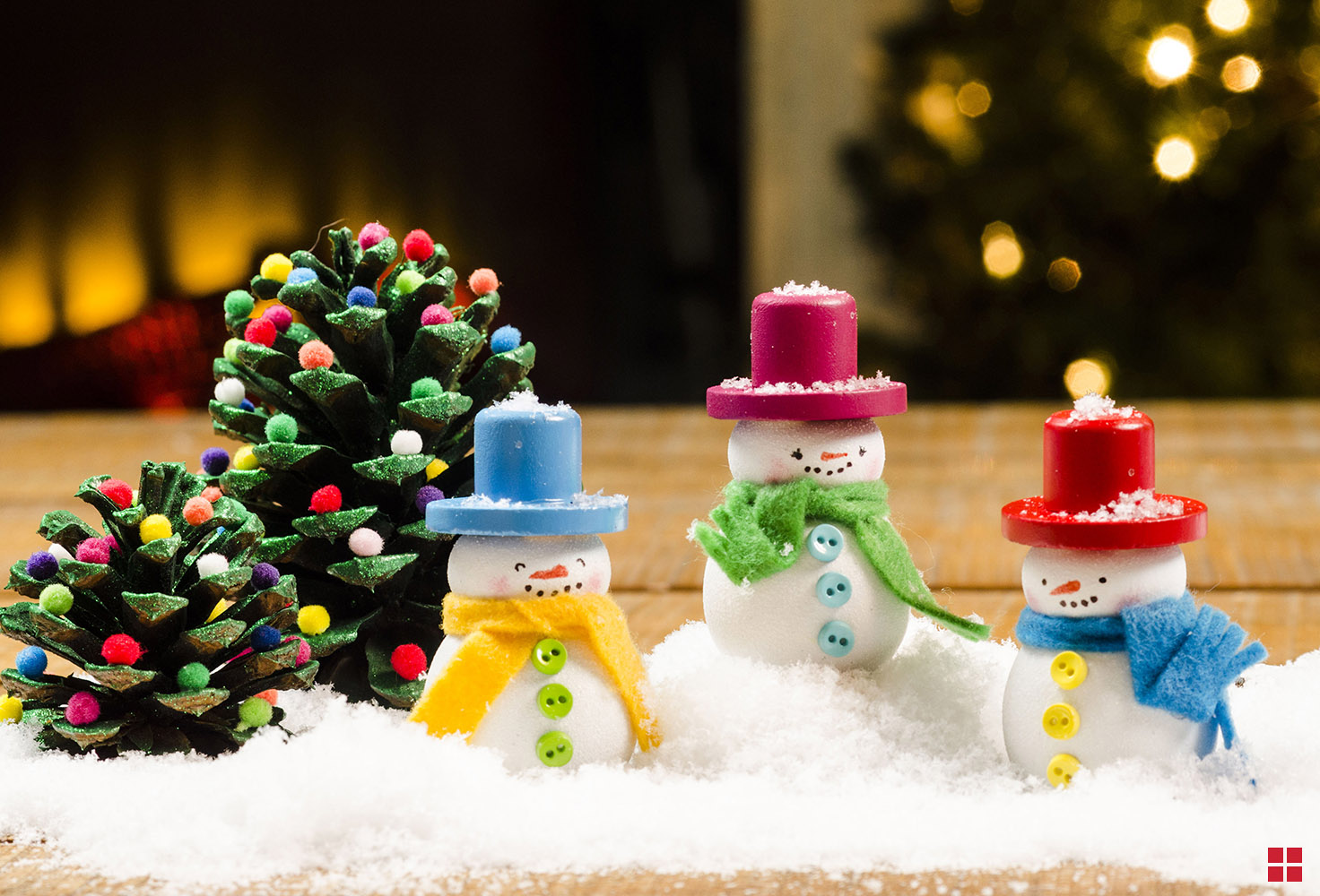 Spray Painted Wood Snowmen
