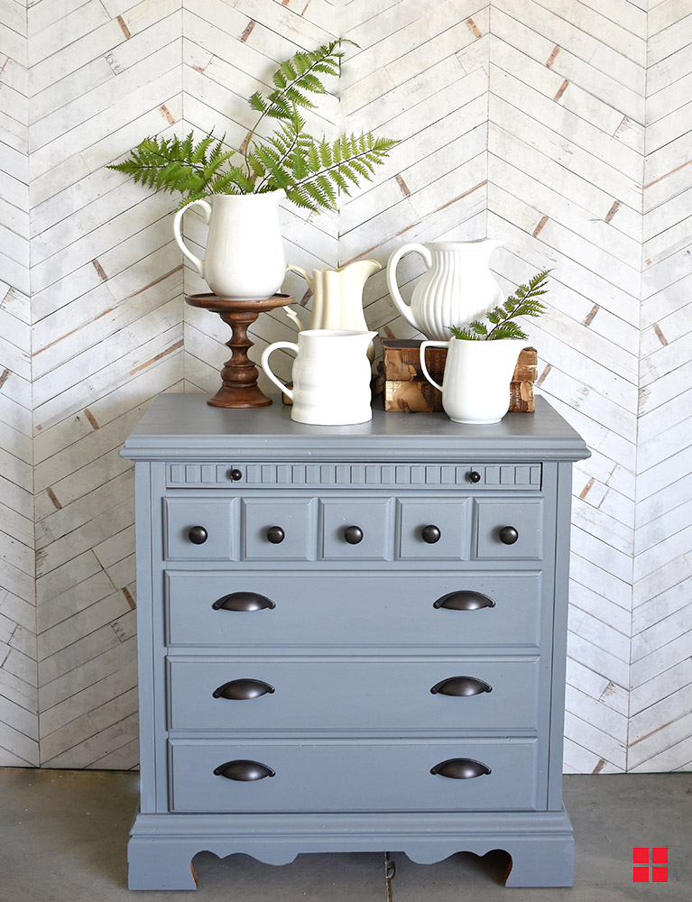 Painted Gray Milk Paint Finish Dresser