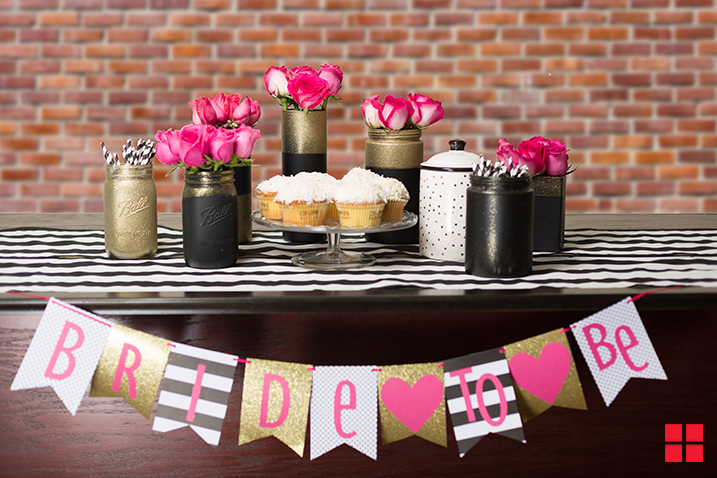 Glittery Mason Jar Centerpieces