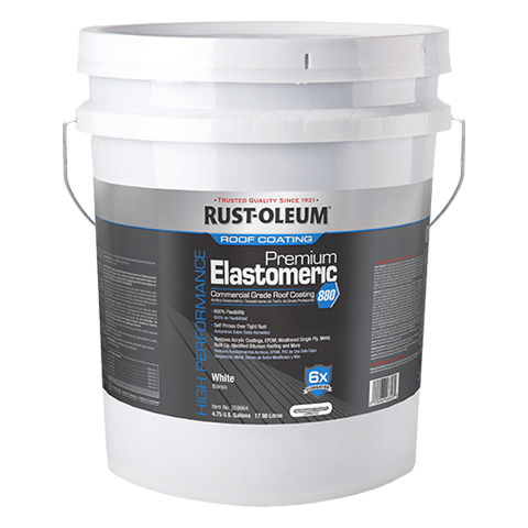Bucket of Rust-Oleum Premium 880 Elastomeric Roof Coating