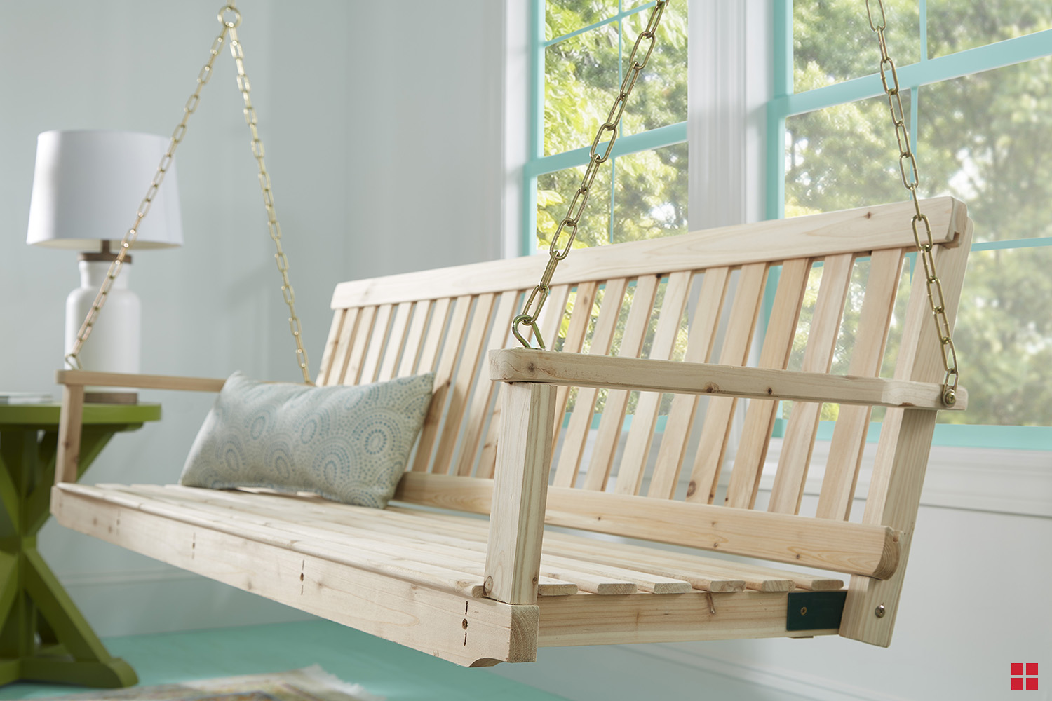 Magenta Spray Paint Porch Swing