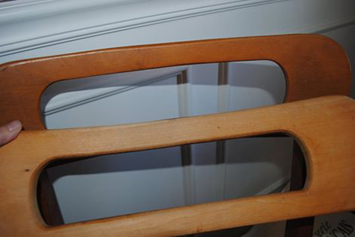 Two chair backs, front has been deglossed