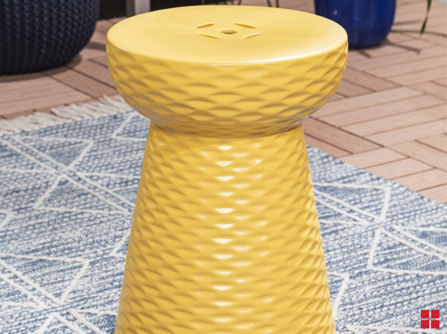 Yellow garden stool