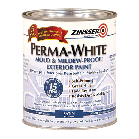Zinsser Perma-White Exterior Mold & Mildew Proof Exterior Satin Paint