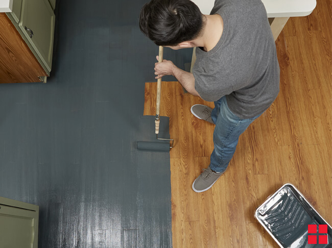 Diy Painted Laminate Wood Kitchen Floor