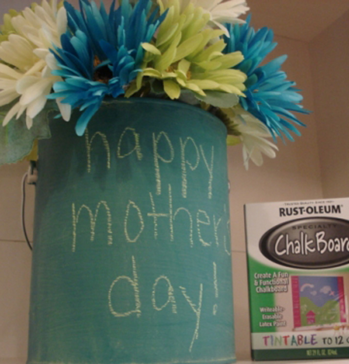 Mothers Day Chalkboard Paint Bucket Planter