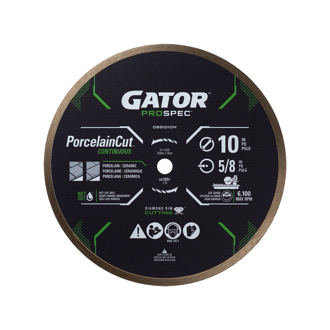 10 In Porcelain Continuous Rim Diamond Saw Blade"