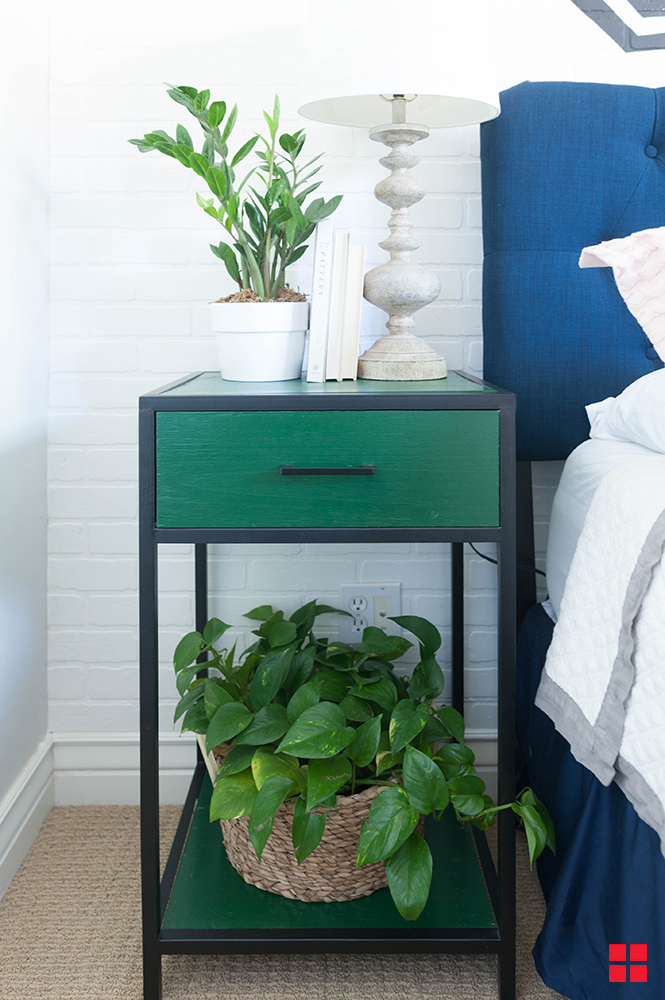 Metallic Green Bedroom Nightstand