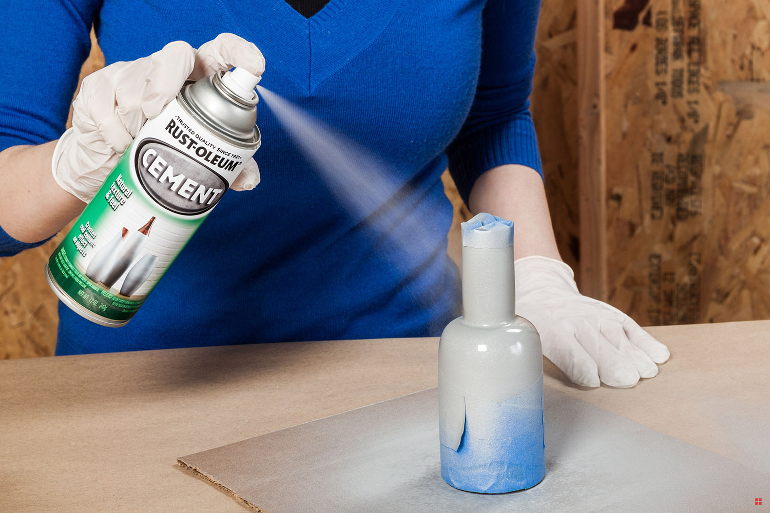 Glass Vases With Cement Spray Paint