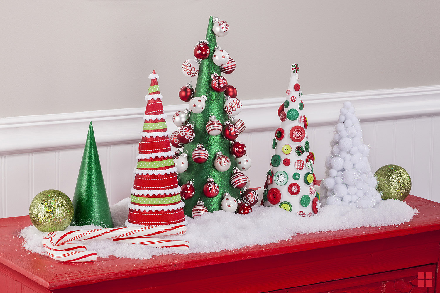 Craft Foam Cone Glitter Christmas Trees