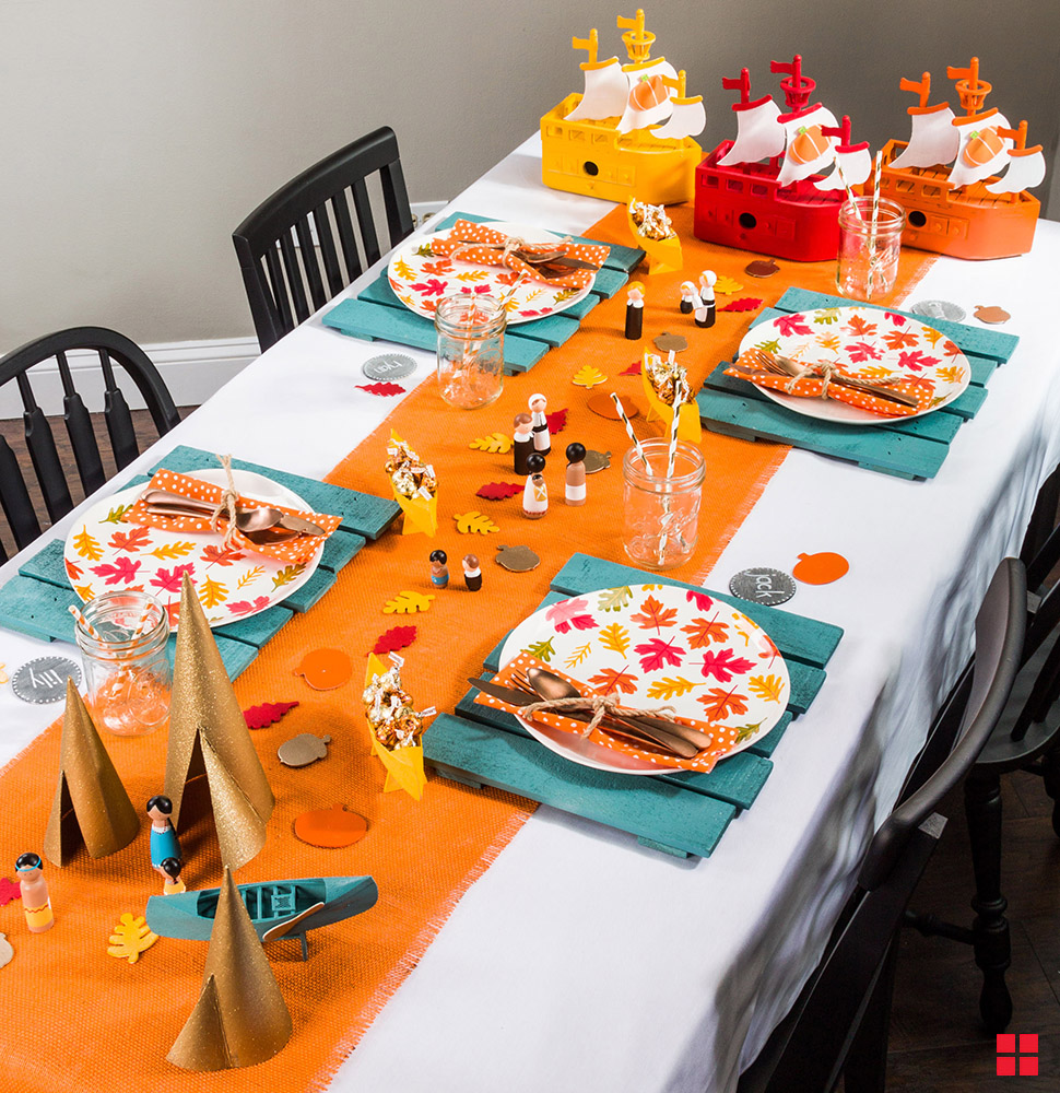 Colorful Thanksgiving Kids Table