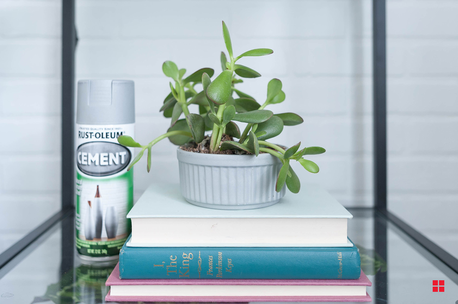 Metal Planter with Cement Spray Paint