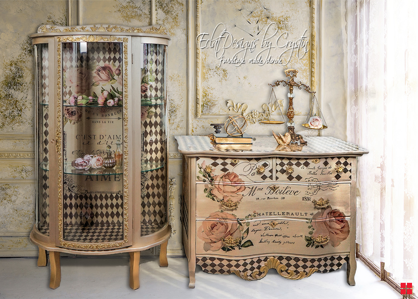 Diy Painted Rose Jewelry Armoire
