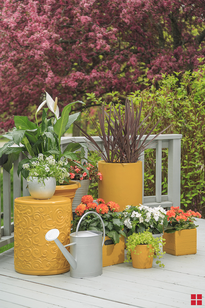 Metallic Spray Painted Planter